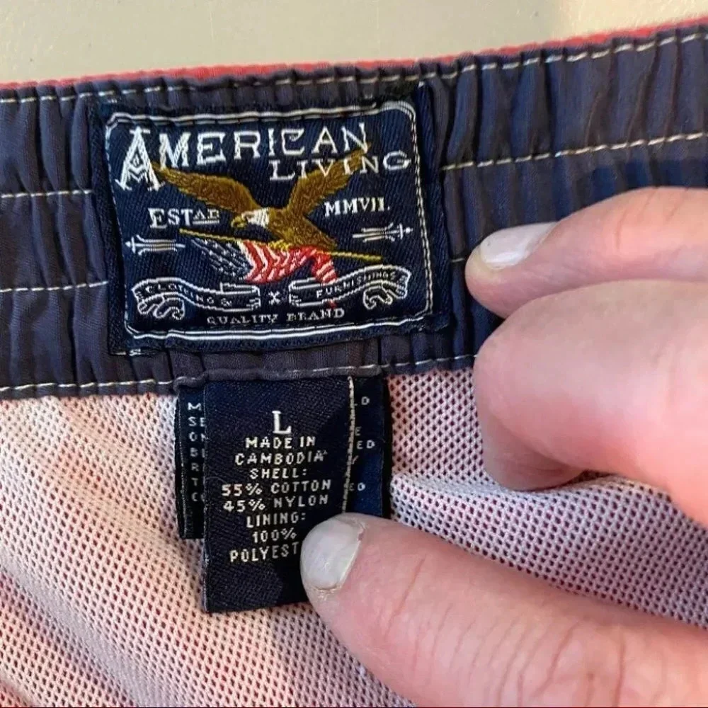 American Living L pinkish red men’s‎ swim trunks